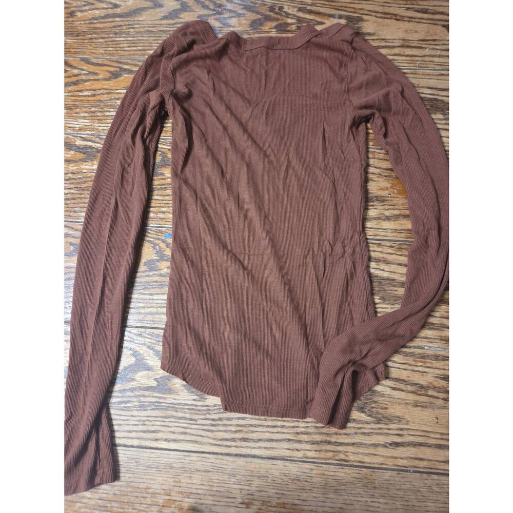 Joah Brown Henley Long Sleeve in Oxblood Rib sz XS/S - Picture 5 of 5